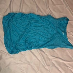 Maternity tank, ruched side, teal blue